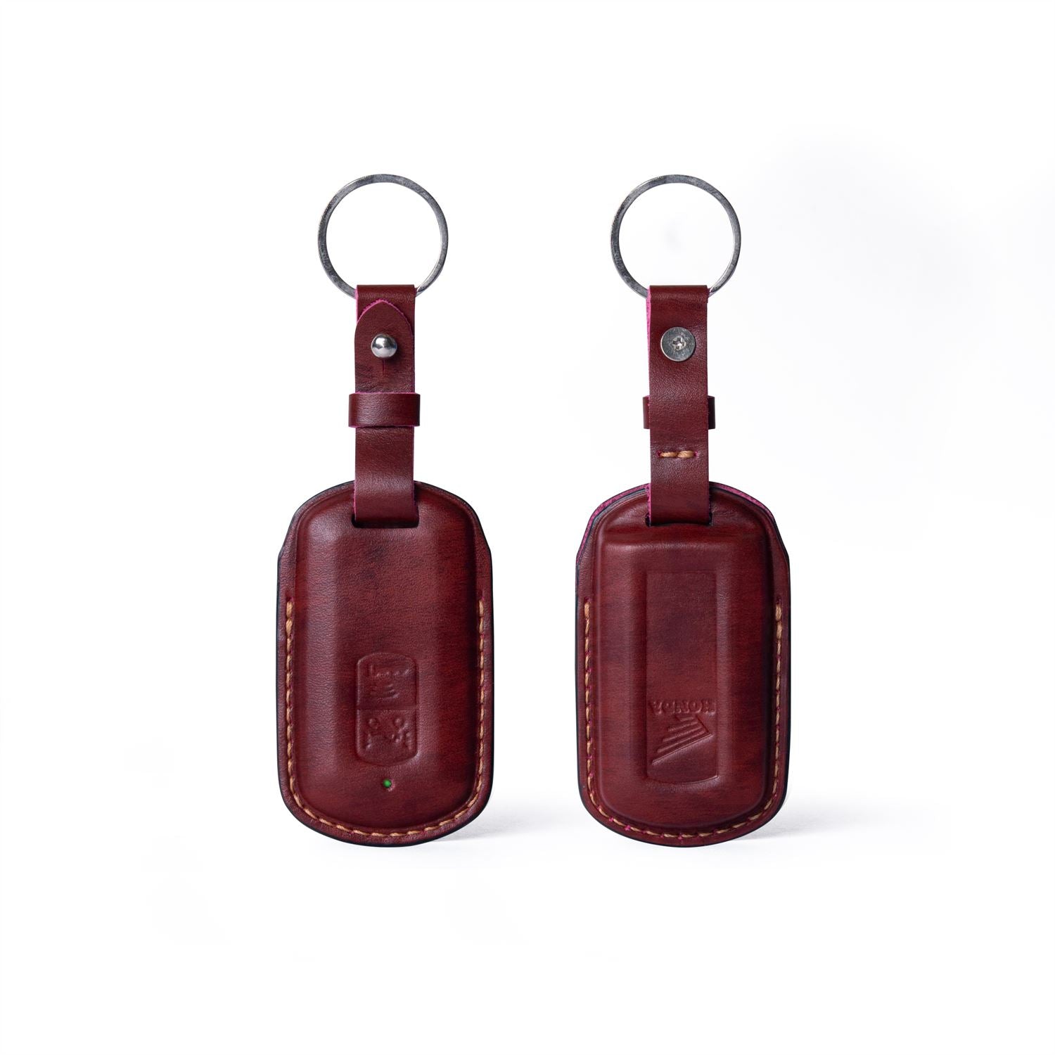 Bao da chìa khóa Honda Smartkey Cover - Ép Form lethnic Cẩm Lai Đỏ