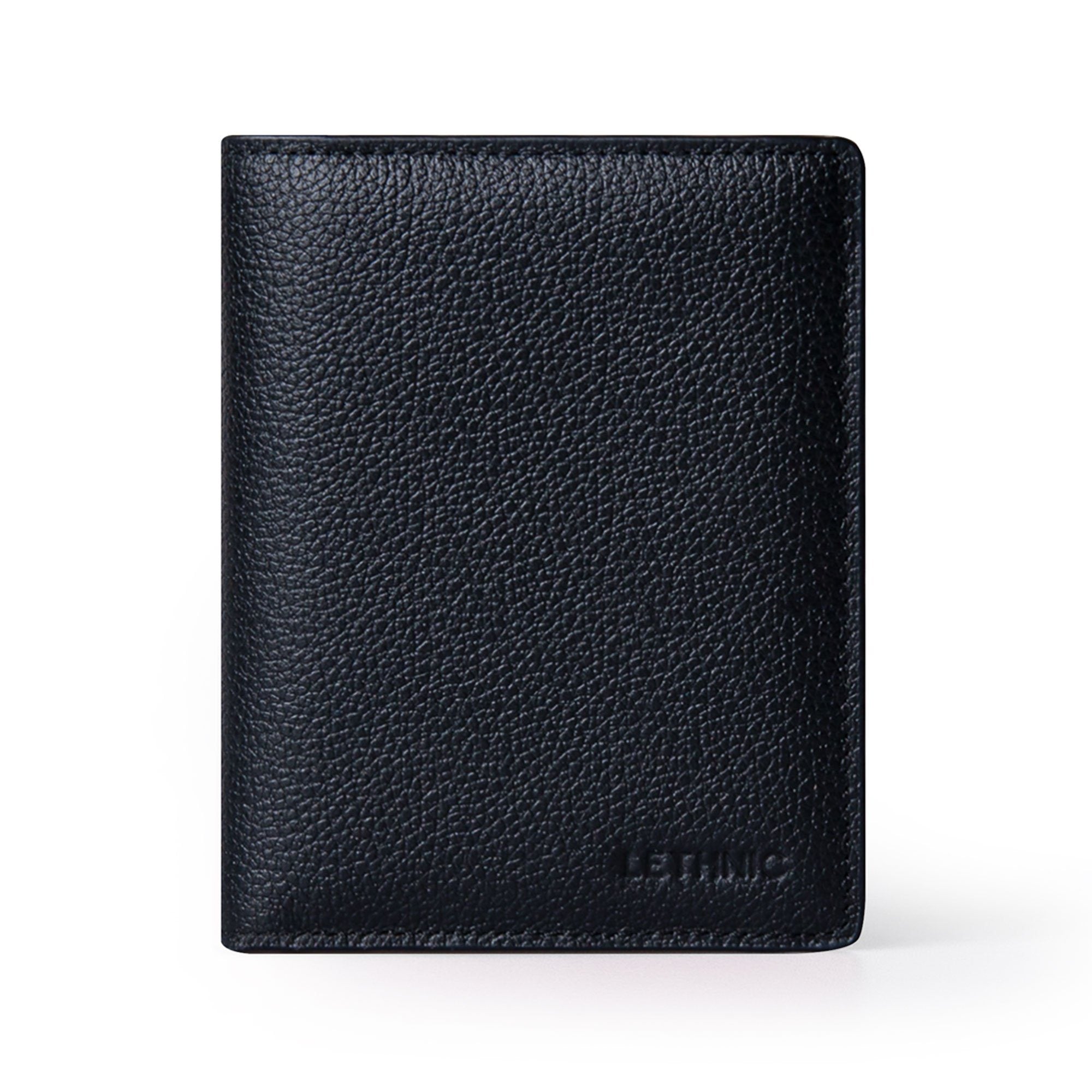 Ví gập đôi dáng đứng - Mini Bloss lethnic Đen Hạt