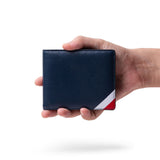 Ví da bò phối màu gập đôi ngang - Crown M Ví lethnic