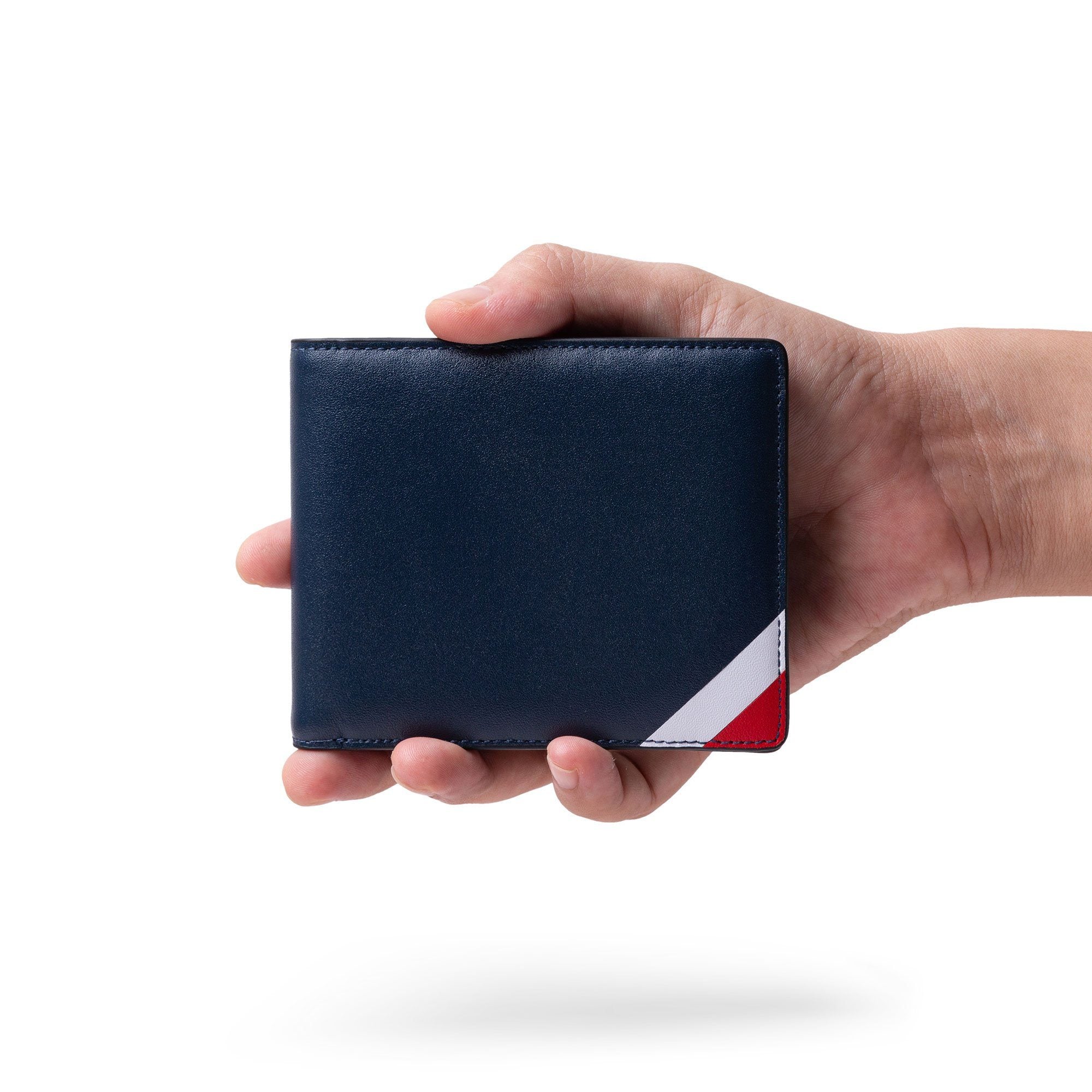 Ví da bò phối màu gập đôi ngang - Crown M Ví lethnic