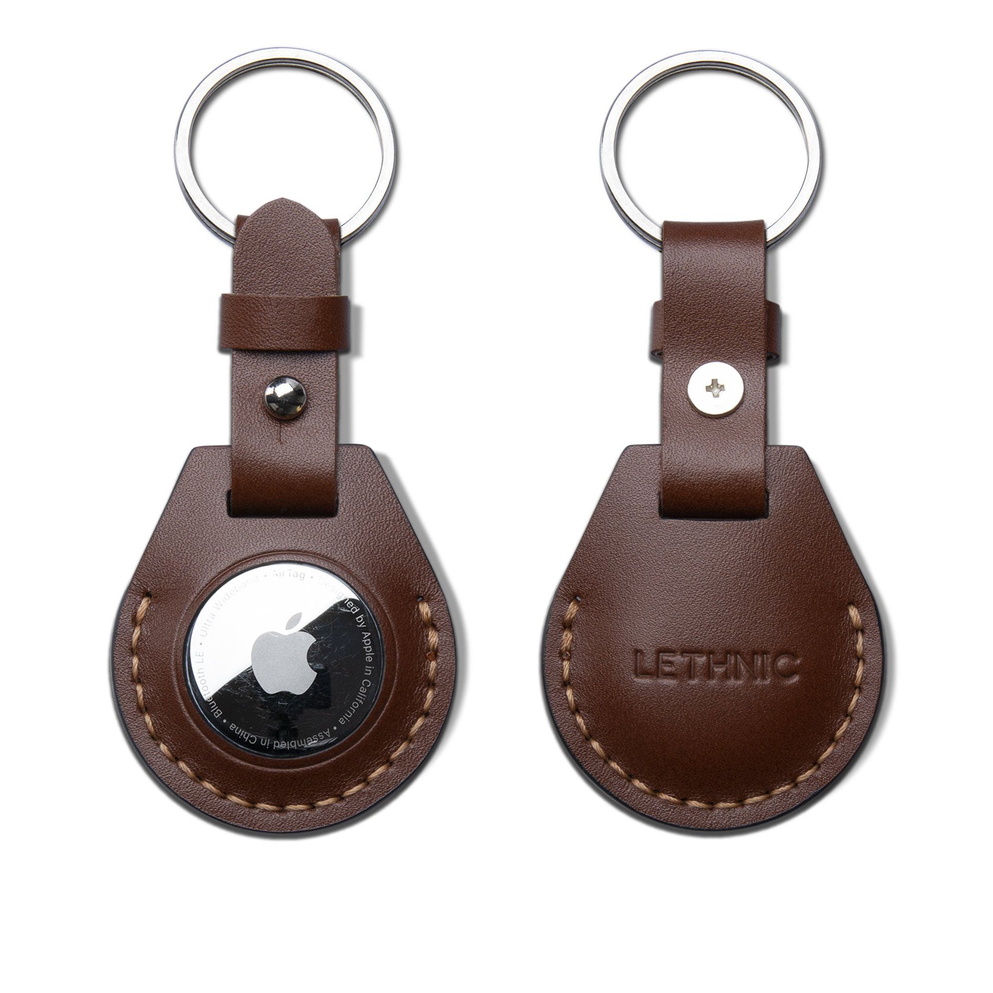 Bao da AirTag - Leather AirTag Cases Apple Accessories LETHNIC Tiêu Chuẩn Nâu Nappa