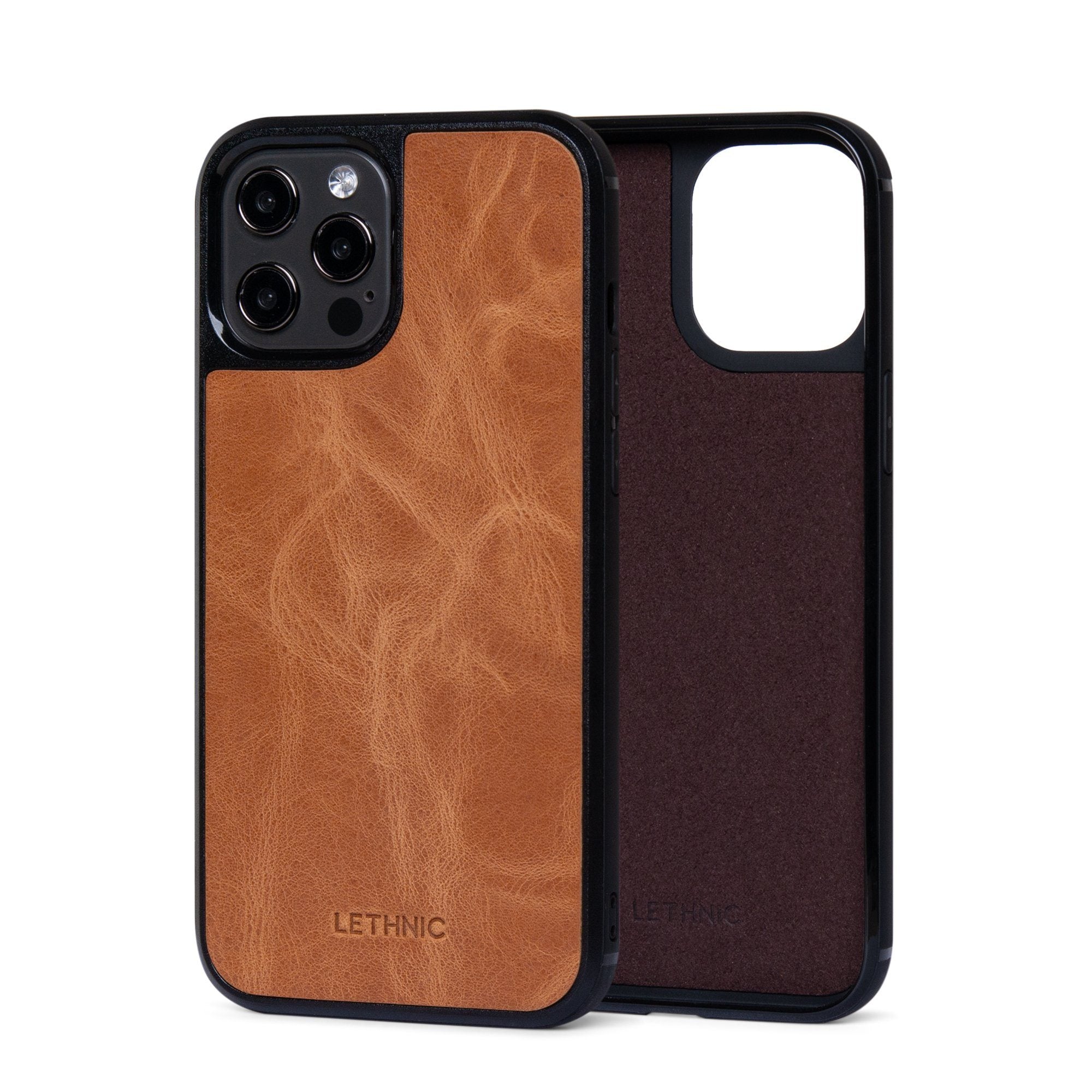 Ốp lưng IPhone 12 Pro Da Thật IPhone 12 lethnic Vàng Bò Có Lót Đệm