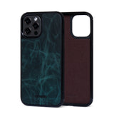 Ốp lưng IPhone 12 Pro Da Thật IPhone 12 lethnic Xanh Ngọc Có Lót Đệm