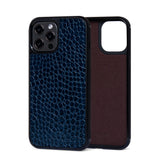 Ốp lưng IPhone 12 Pro Da Thật IPhone 12 lethnic Vân Cá Xanh Có Lót Đệm