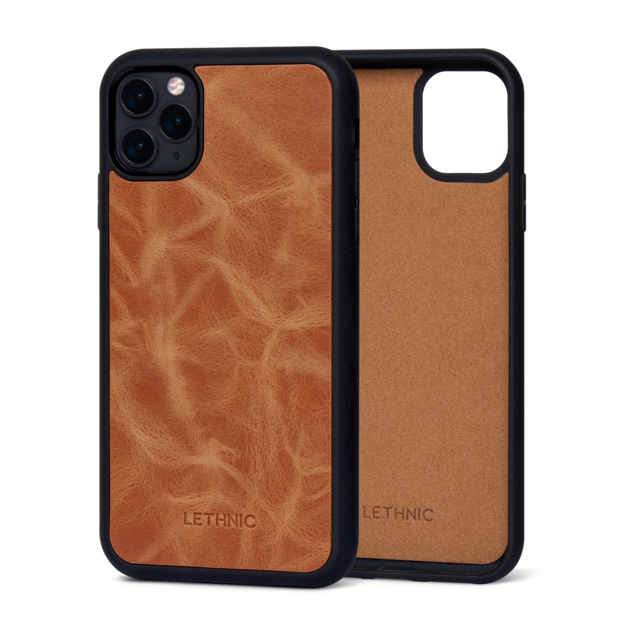 Ốp da thật IPhone 11 Pro Max - Lót Trong lethnic Vàng bò