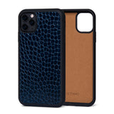 Ốp da thật IPhone 11 Pro Max - Lót Trong lethnic Xanh Vân Cá