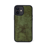 Ốp lưng IPhone 12 Mini Da Thật - Lót Trong IPhone 12 lethnic Cẩm Lai Xanh Không Lót