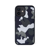 Ốp lưng IPhone 12 Mini Da Thật - Lót Trong IPhone 12 lethnic Camou Xanh Lá Không Lót