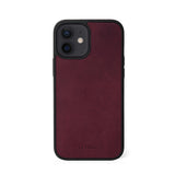 Ốp lưng IPhone 12 Mini Da Thật - Lót Trong IPhone 12 lethnic Đỏ Rượu Không Lót