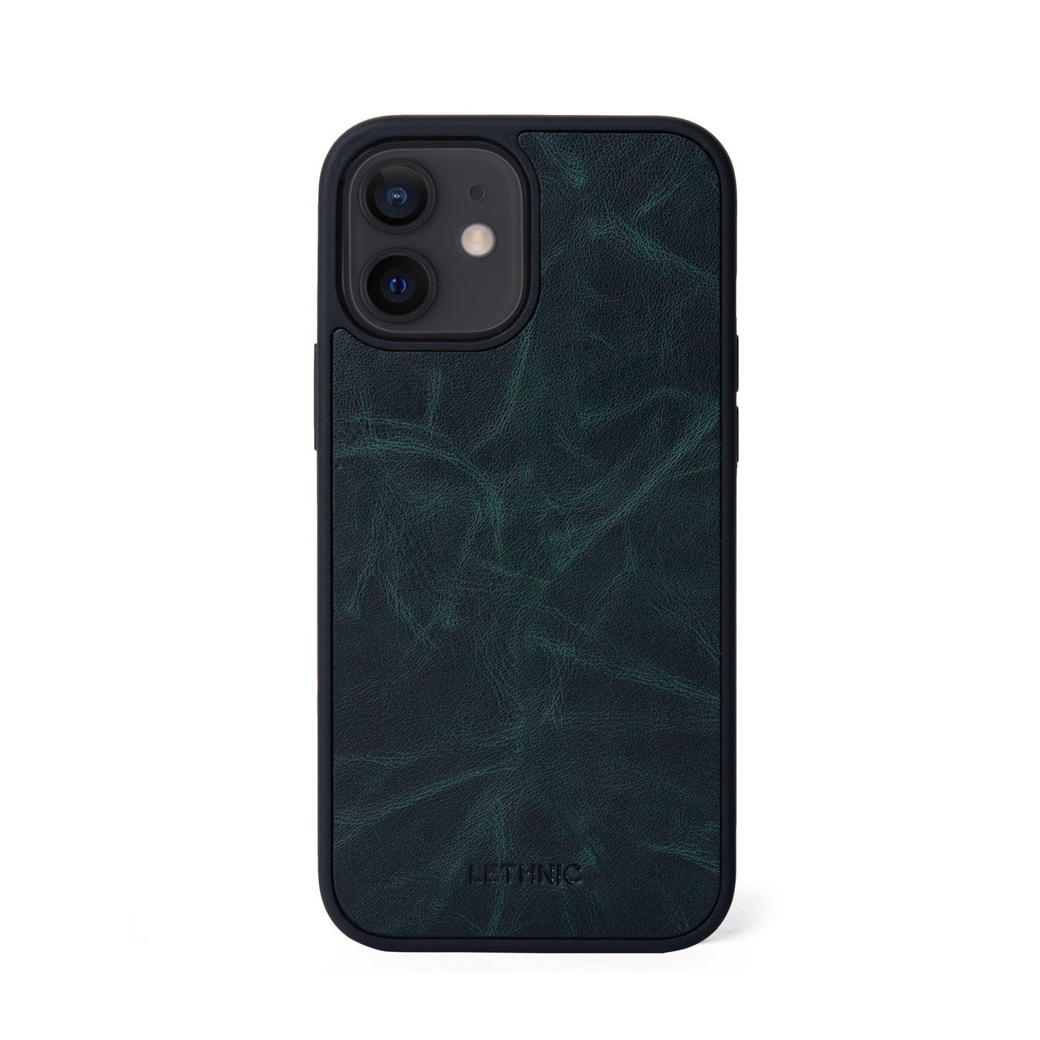 Ốp lưng IPhone 12 Mini Da Thật - Lót Trong IPhone 12 lethnic Xanh Ngọc Không Lót