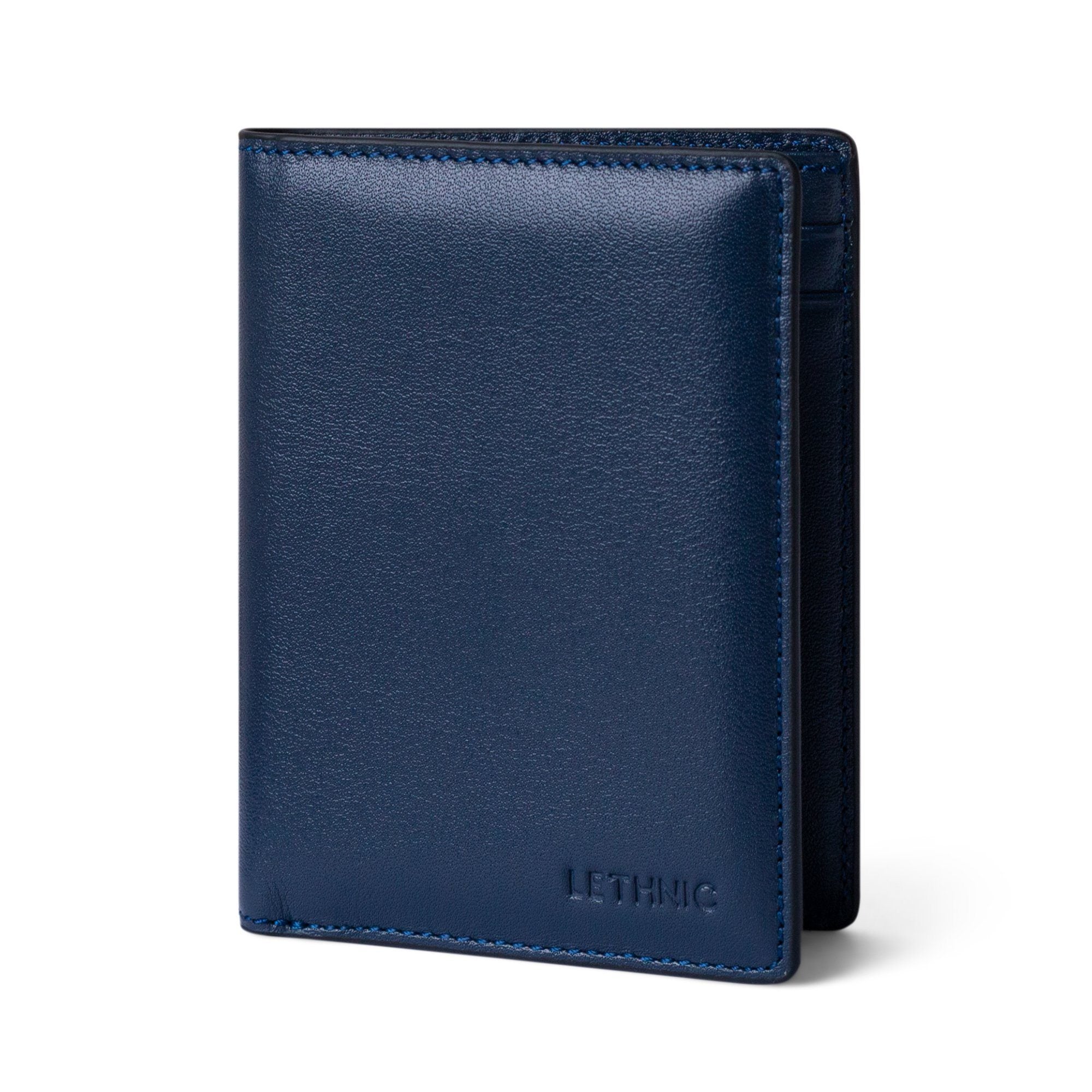 Ví gập đôi dáng đứng - Mini Bloss lethnic Xanh Navy