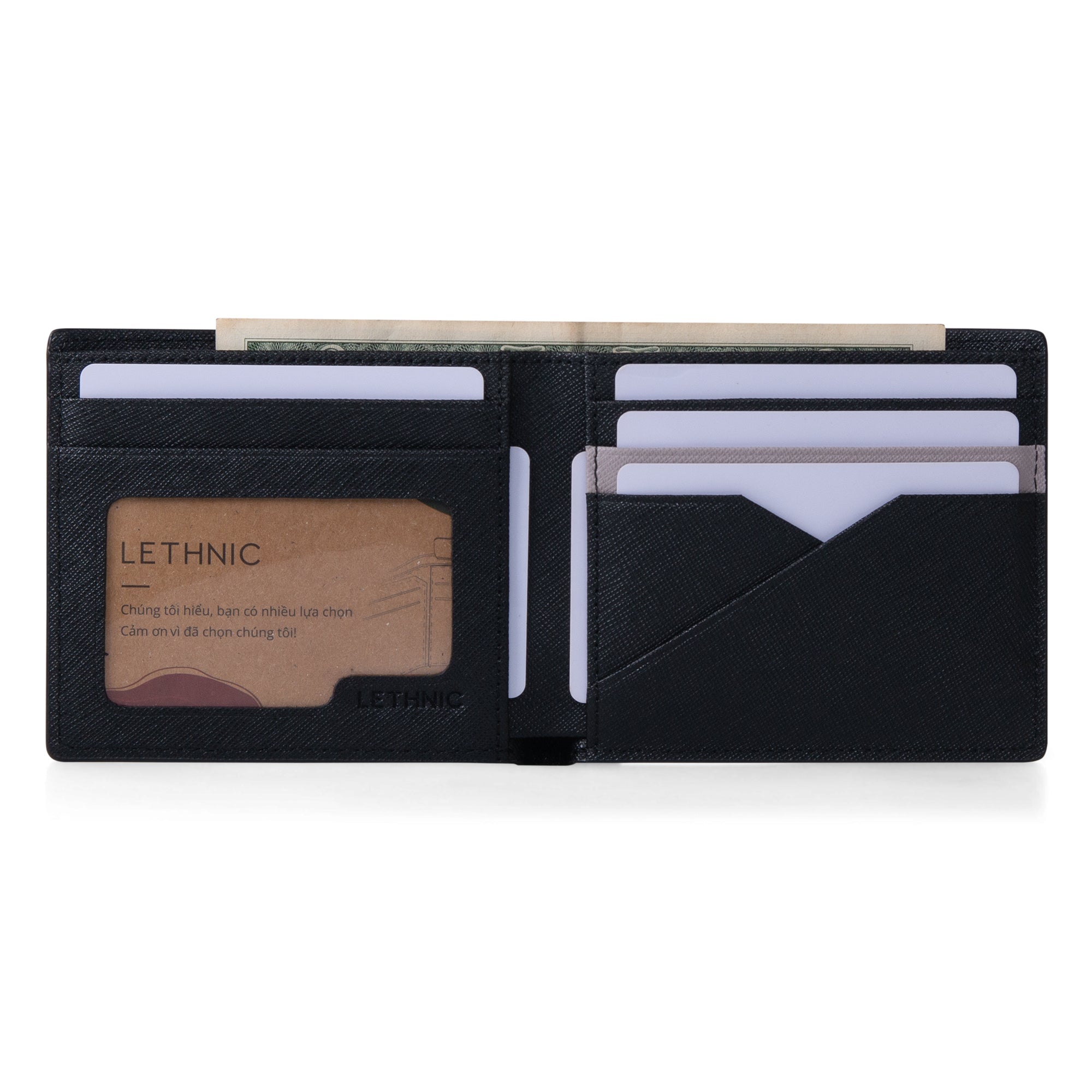 Ví Nam Gập Đôi Dáng Ngang - Saffiano Leather - REVO-H - LETHNIC