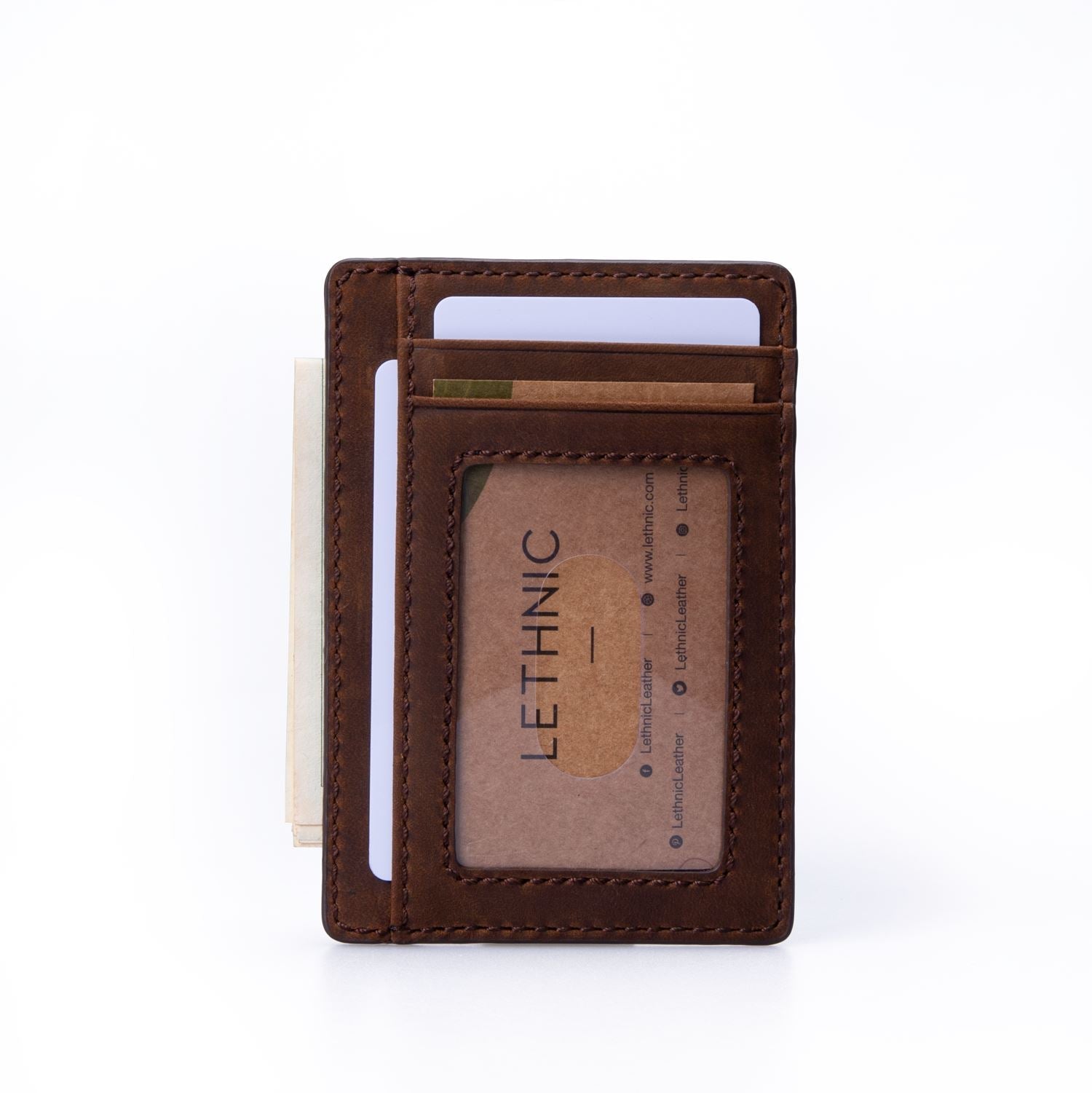 Ví da sáp đựng card nhỏ gọn lethnic