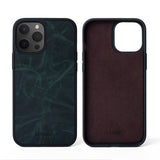 Ốp lưng IPhone 12 Pro Da Thật IPhone 12 lethnic Xanh Ngọc Có Lót Đệm