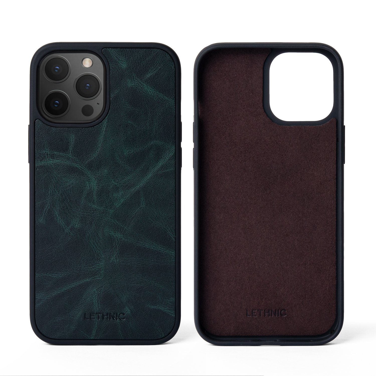 Ốp lưng IPhone 12 Pro Da Thật IPhone 12 lethnic Xanh Ngọc Có Lót Đệm