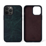 Ốp lưng IPhone 12 Pro Da Thật IPhone 12 lethnic Xanh Ngọc Có Lót Đệm