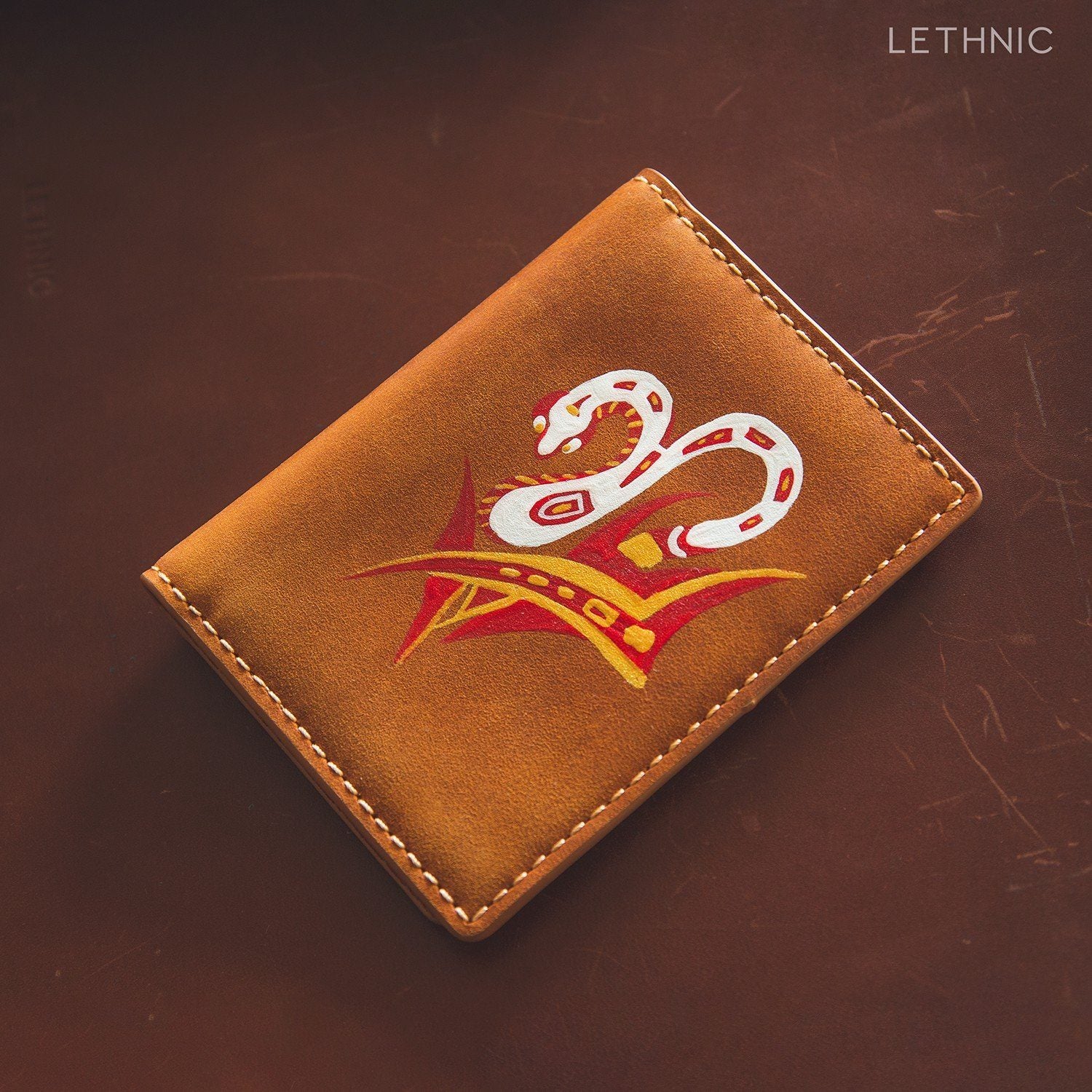 Ví da vẽ Rắn lethnic