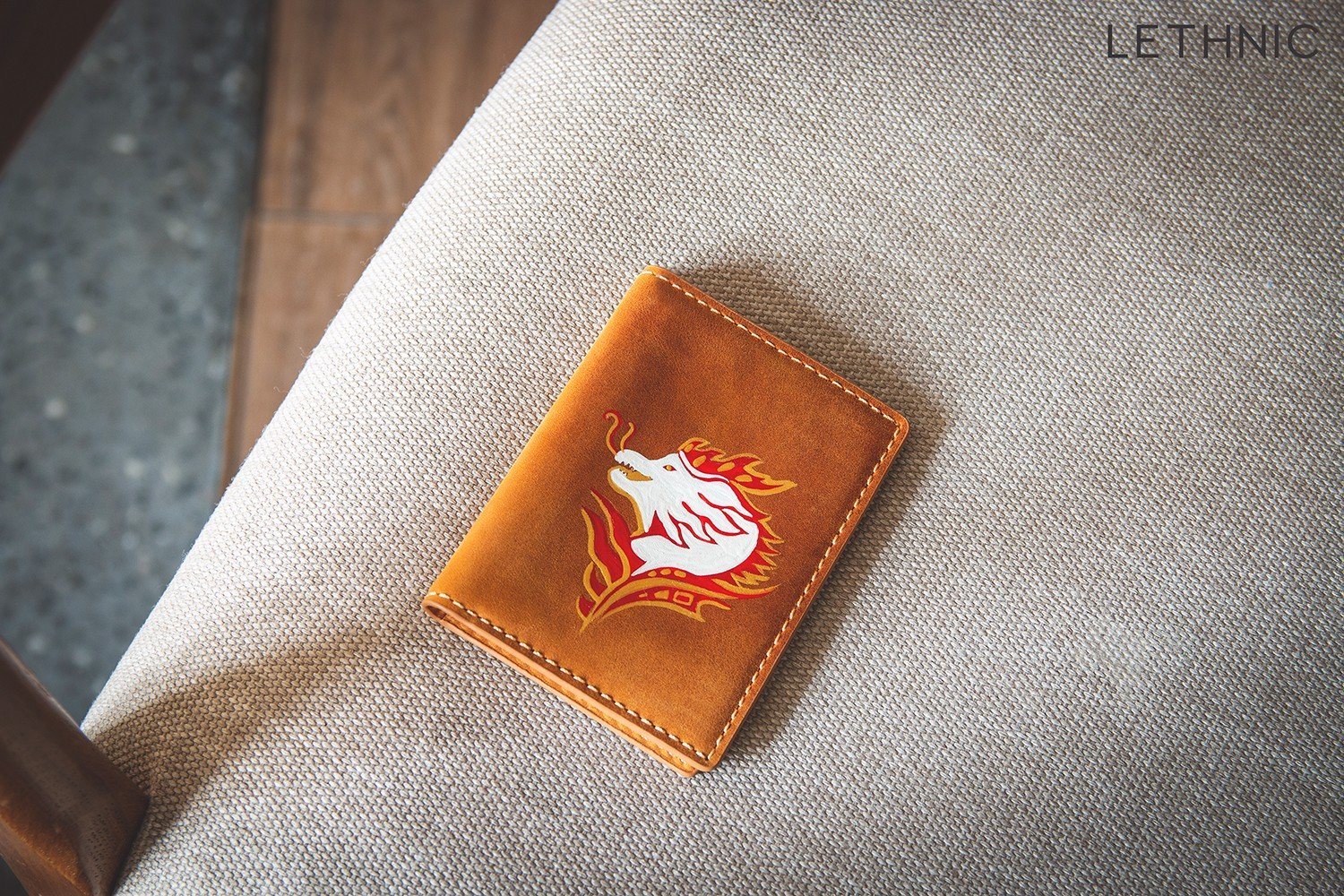 Ví da vẽ Rồng lethnic