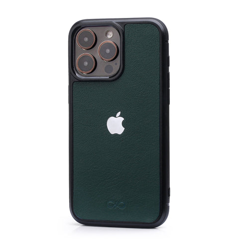 Ốp lưng da đính logo táo kim loại - IPhone 14 Series