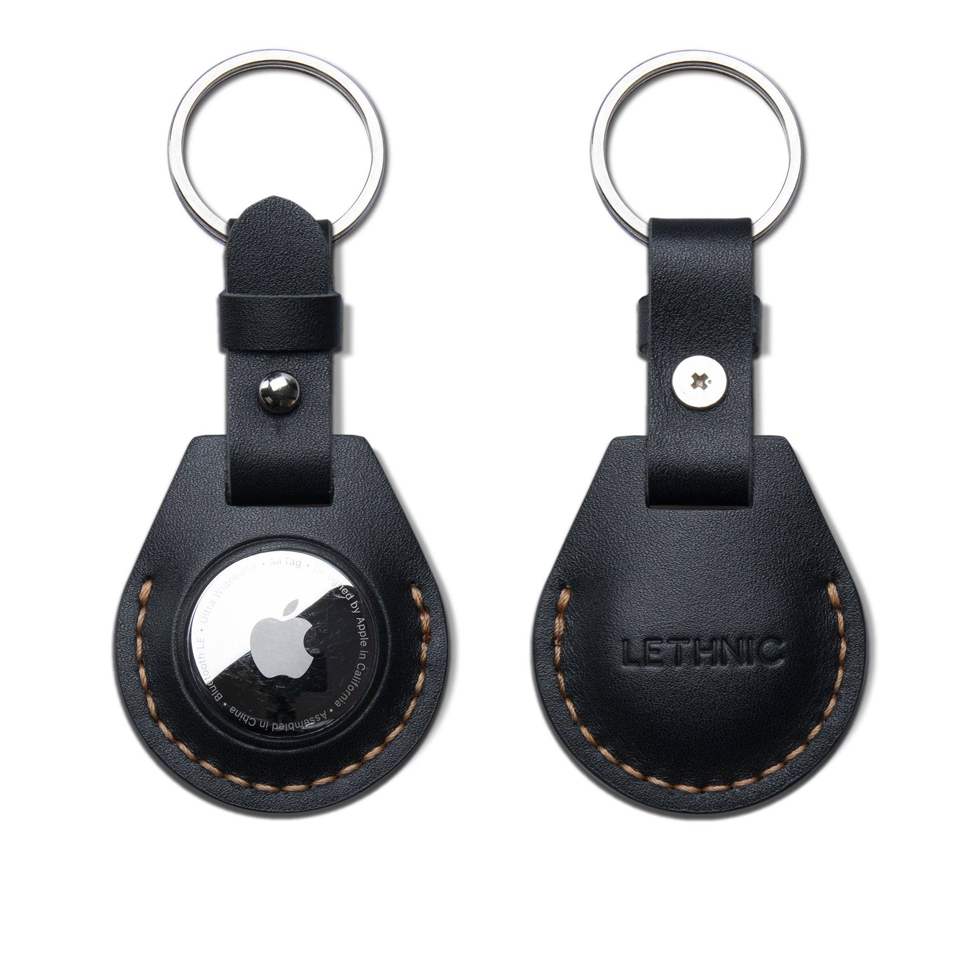 Bao da AirTag - Leather AirTag Cases Apple Accessories LETHNIC Tiêu Chuẩn Đen 