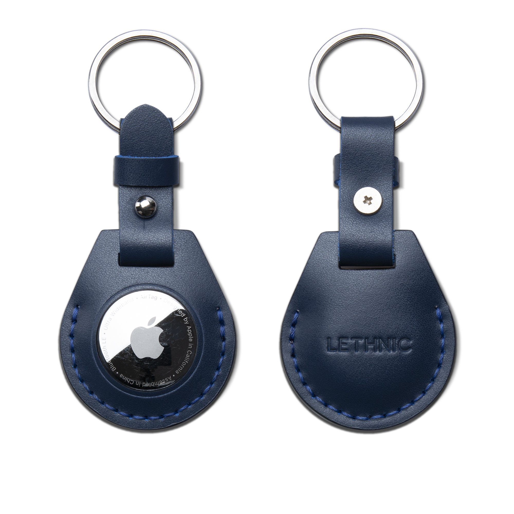 Bao da AirTag - Leather AirTag Cases Apple Accessories LETHNIC Tiêu Chuẩn Navy 