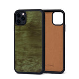 Ốp da thật IPhone 11 Pro - Lót Trong lethnic Cẩm Lai Xanh Lá 