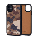 Ốp da thật IPhone 11 - Lót Trong lethnic Camou Nâu 
