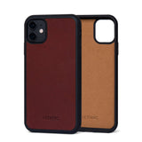Ốp da thật IPhone 11 - Lót Trong lethnic Đỏ rượu 