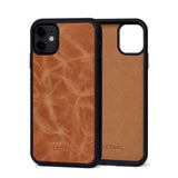 Ốp da thật IPhone 11 - Lót Trong lethnic Vàng bò 