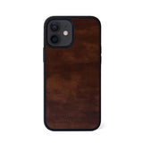Ốp lưng IPhone 12 Mini Da Thật - Lót Trong IPhone 12 lethnic Cẩm LaI Nâu Không Lót 