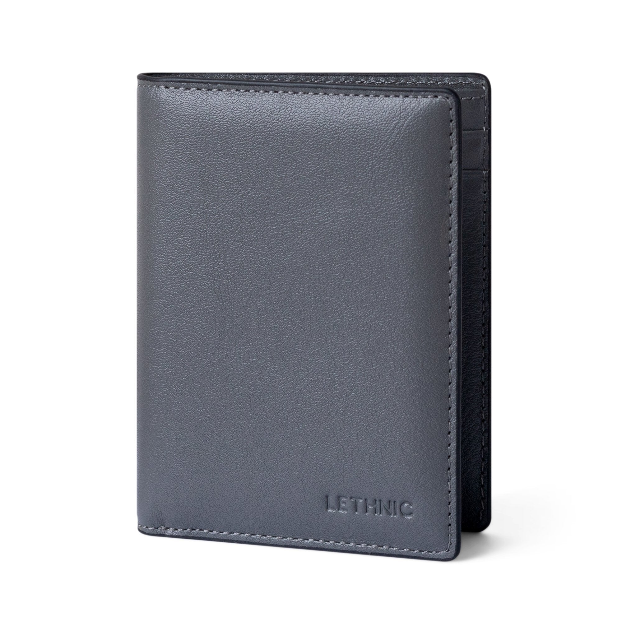 Ví gập đôi dáng đứng - Mini Bloss lethnic Xám 