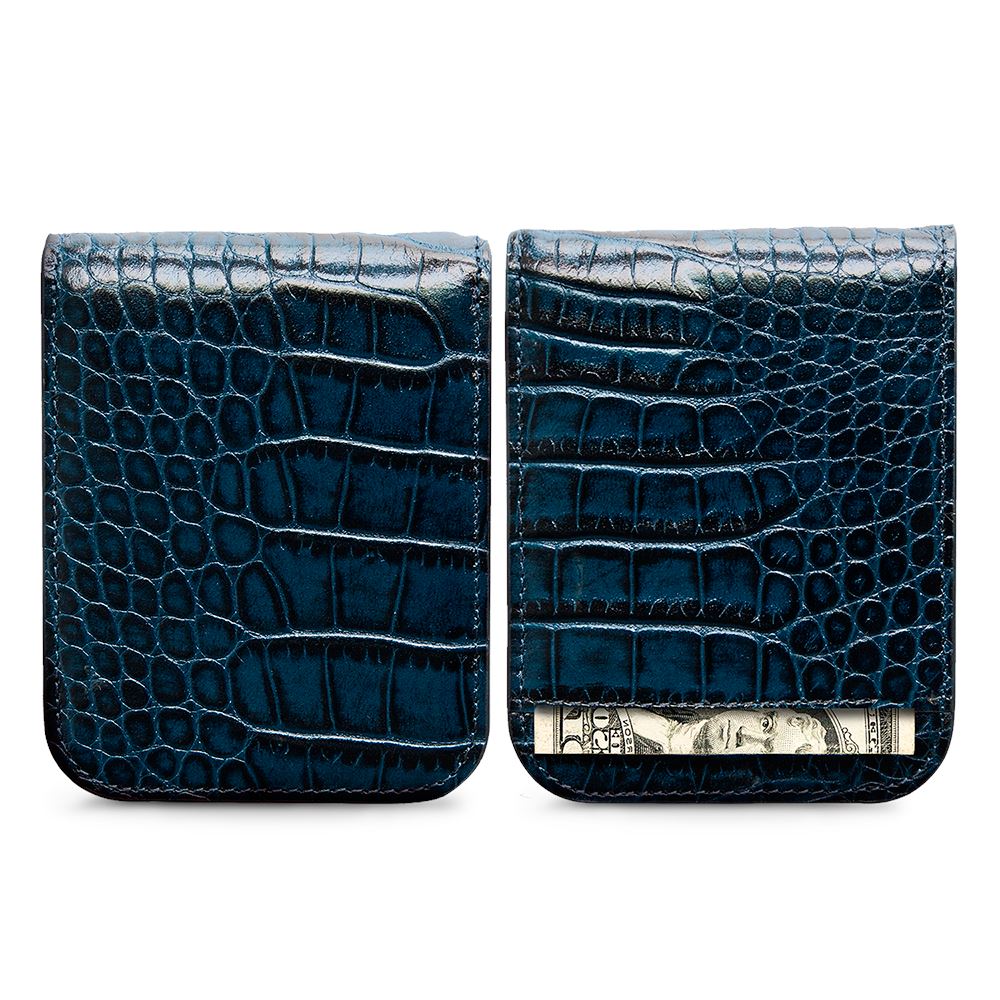 Ví Kẹp Tiền - Money Clip - Series 01 Ví lethnic Xanh 