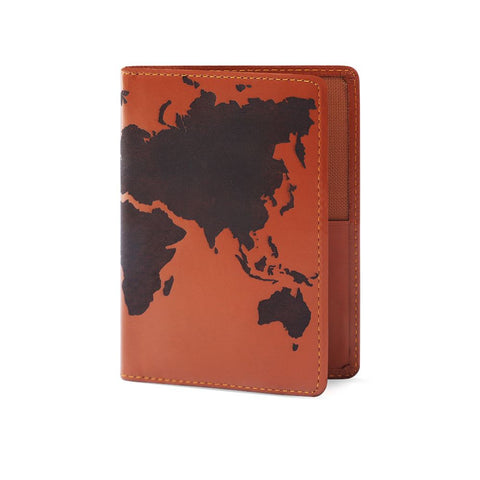 DEPALL - Passport Cover Bản Đồ Thế Giới Ví lethnic Nâu 